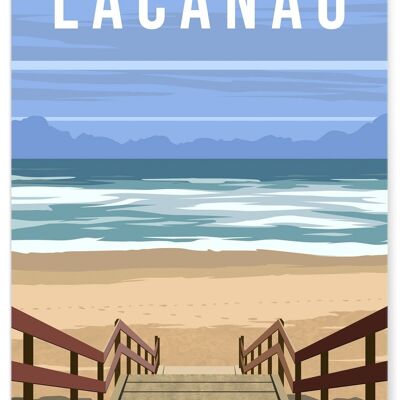 Affiche illustration de la ville de Lacanau