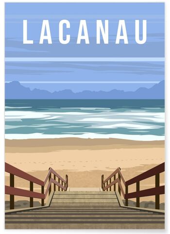 Affiche illustration de la ville de Lacanau 1