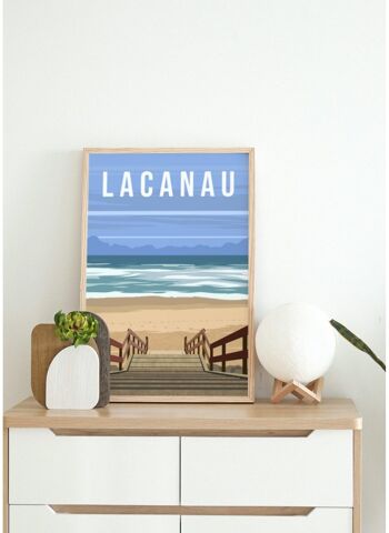 Affiche illustration de la ville de Lacanau 4