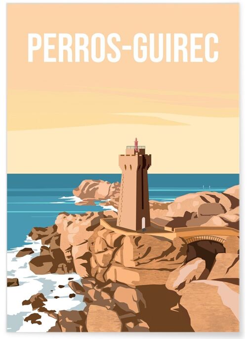 Affiche illustration de la ville de Perros-Guirec