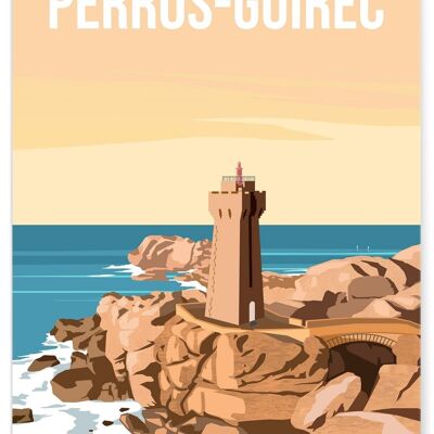 Illustrationsplakat der Stadt Perros-Guirec