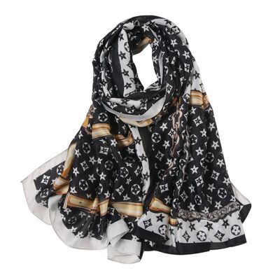 Florina Prestige Silk Stole - Black