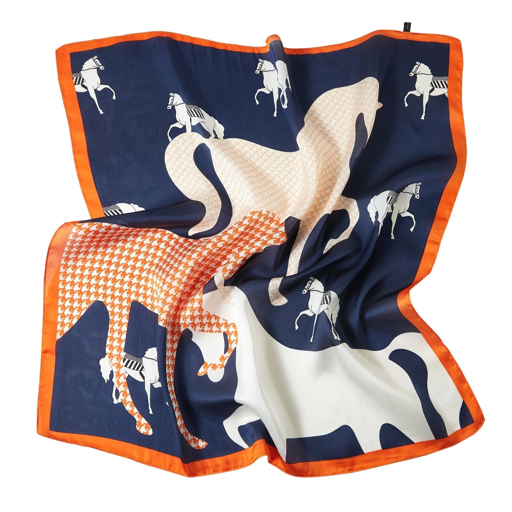 Sciarpa piccola in seta Cavalier Cléo - Arancio