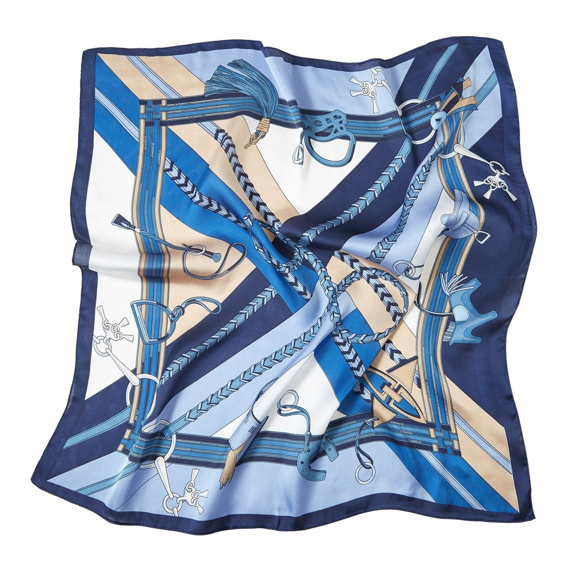 Interchain Cléo Small Silk Square - Blu