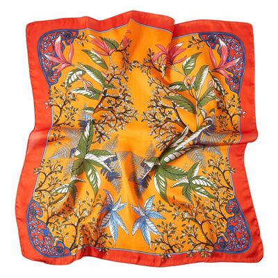 Small silk scarf Island Cléo - Orange