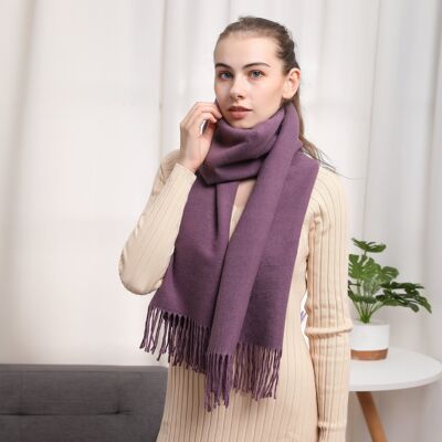 Sciarpa in cashmere viola Recto-Verso