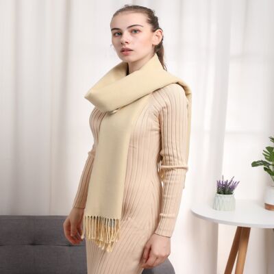 Recto-Verso ivory cashmere scarf