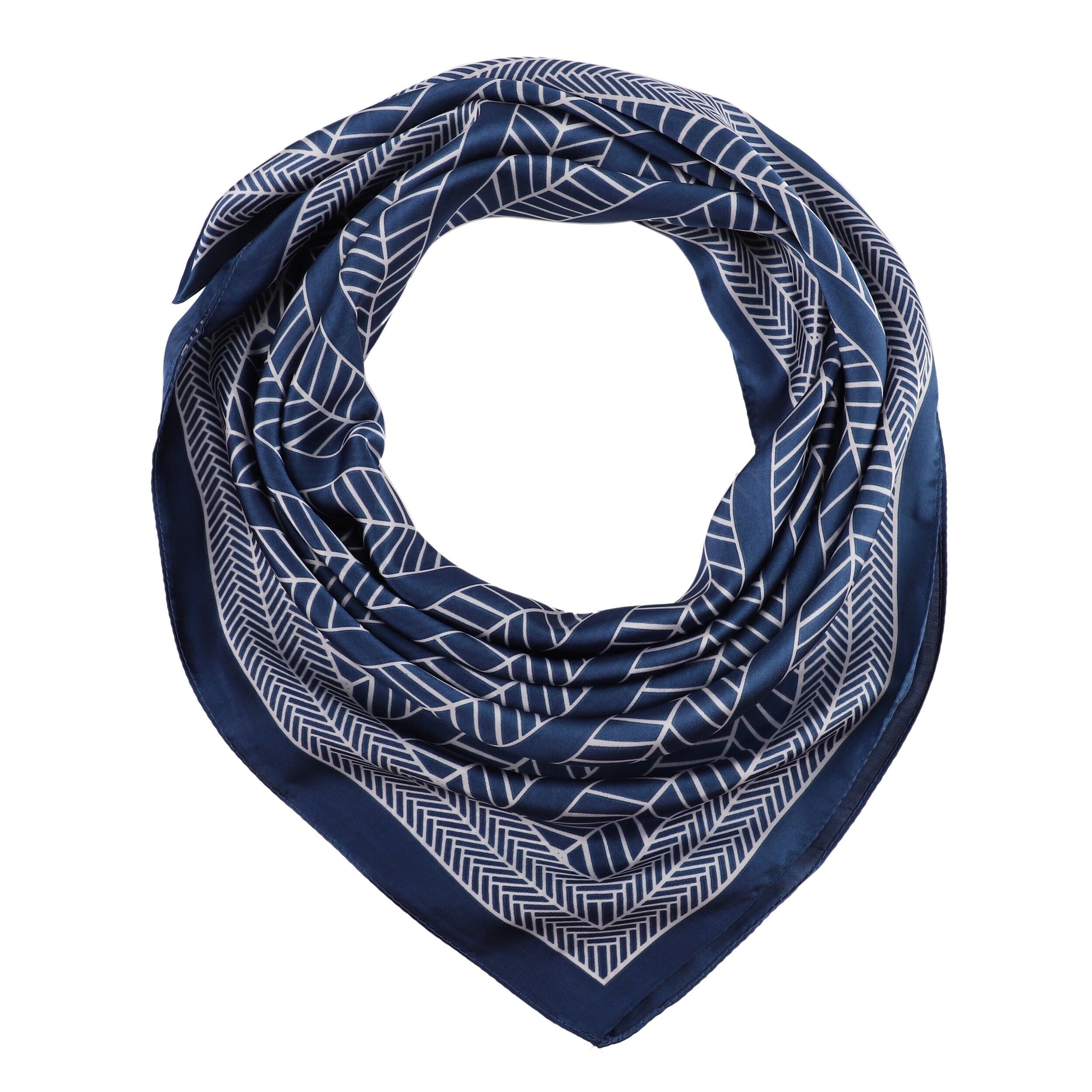 Foulard in seta FOGLIA - Blu