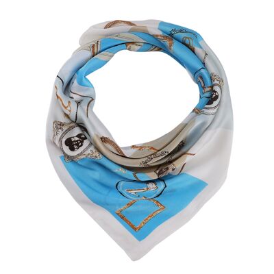 FRAME Silk Scarf - Blue