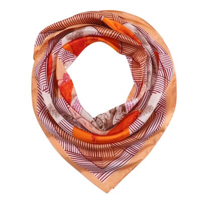 CIRCLE Silk Scarf - Orange