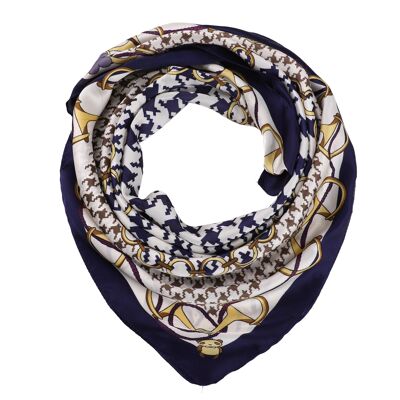 Sciarpa in seta BEAN - Blu navy