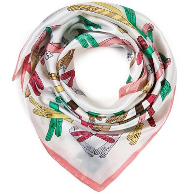 NINA silk-touch scarf - white