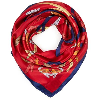 NINA silk-touch scarf - Red