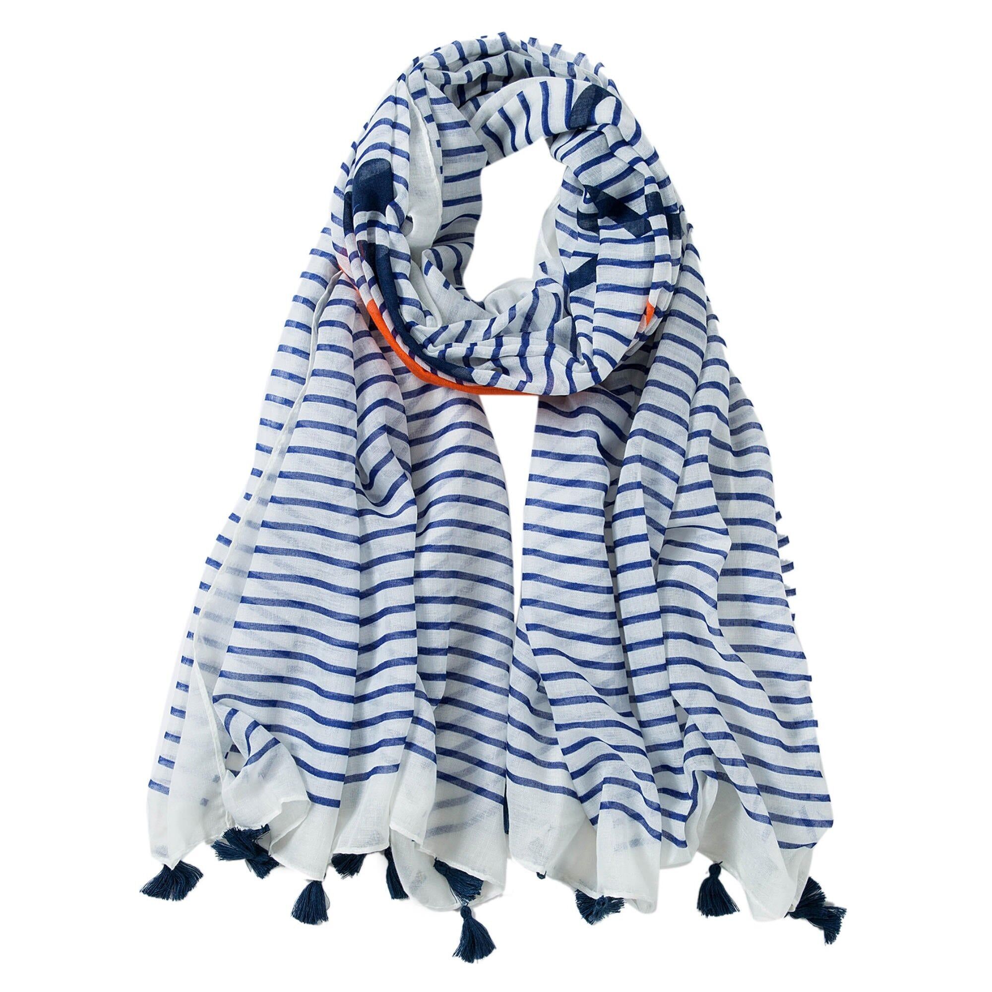 Stola Athena in cotone blu Zebra