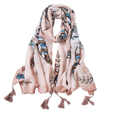 Pale Pink Flowers Athena cotton stole