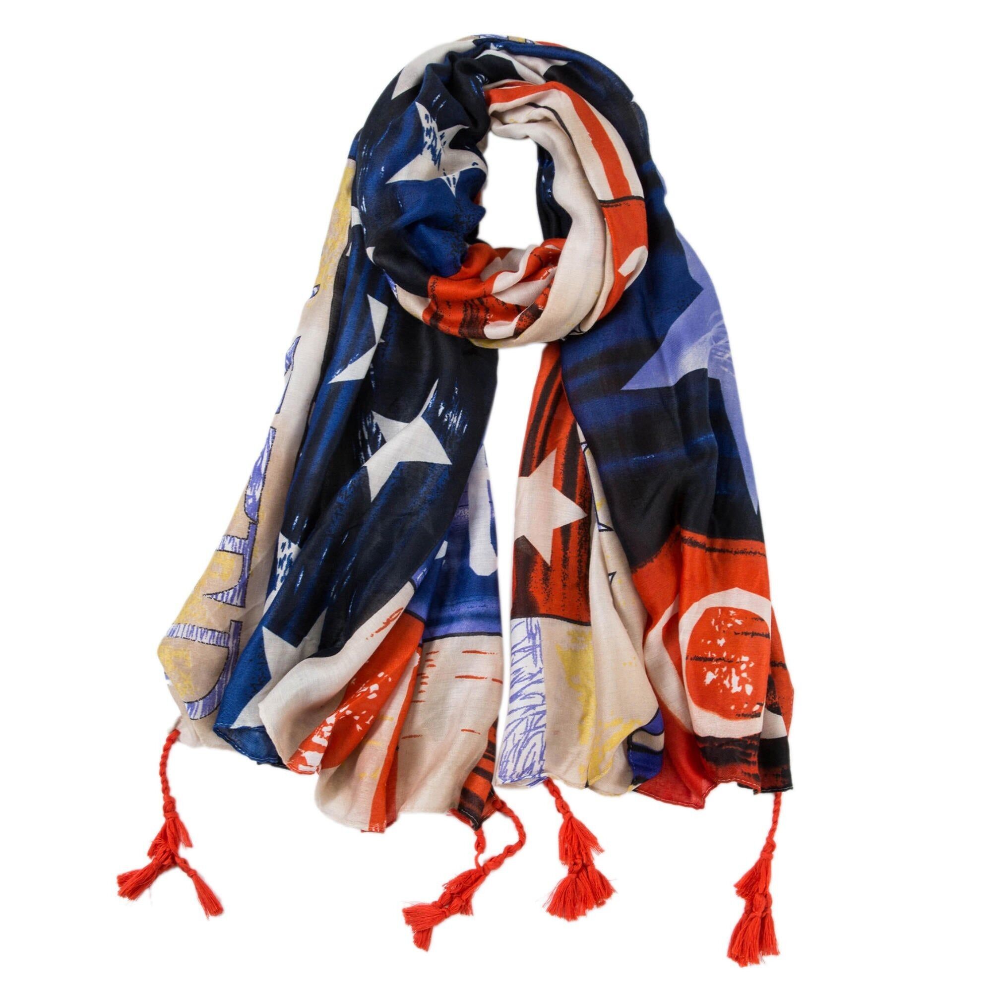 Stola in cotone Red Blue US Athena