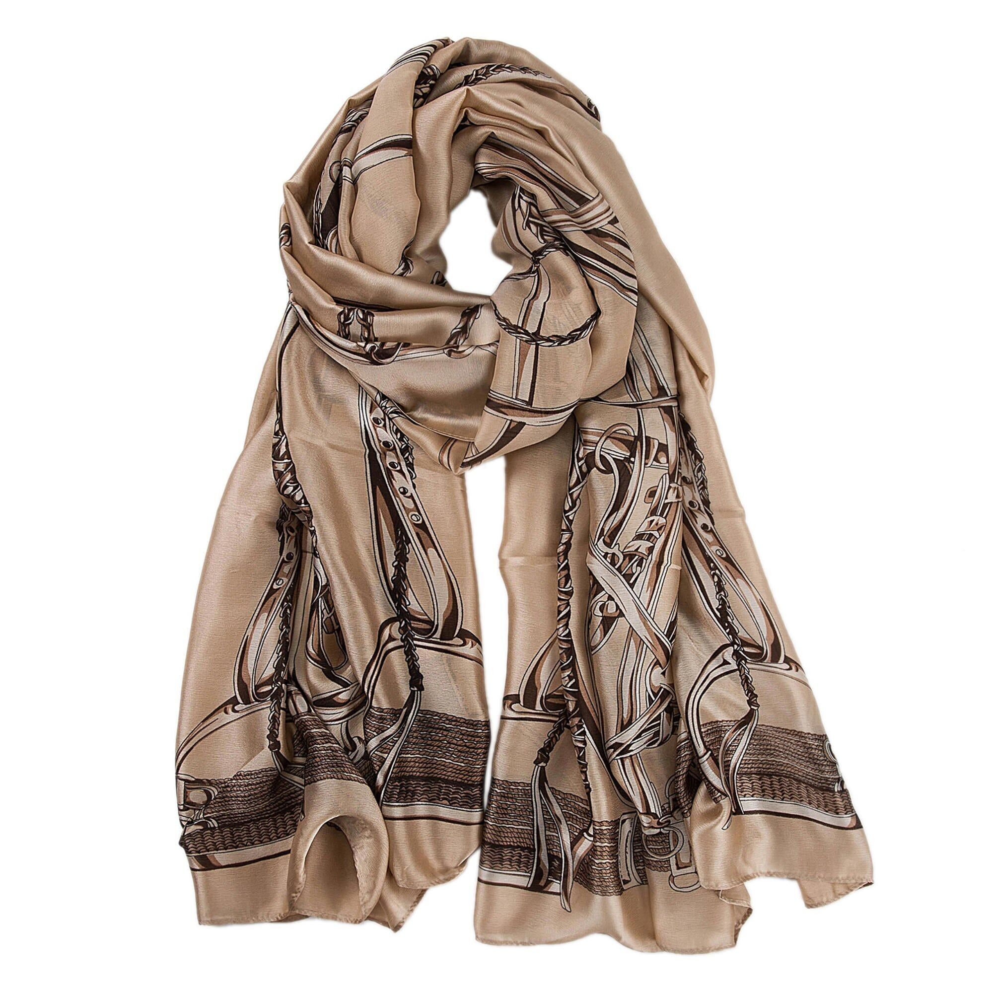 Stola in seta Florina marrone beige