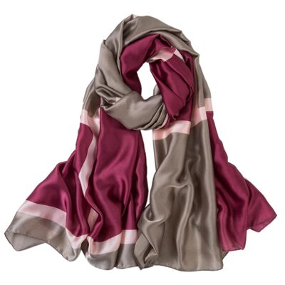 Florina Burgundy Pink Coffee Silk Stole