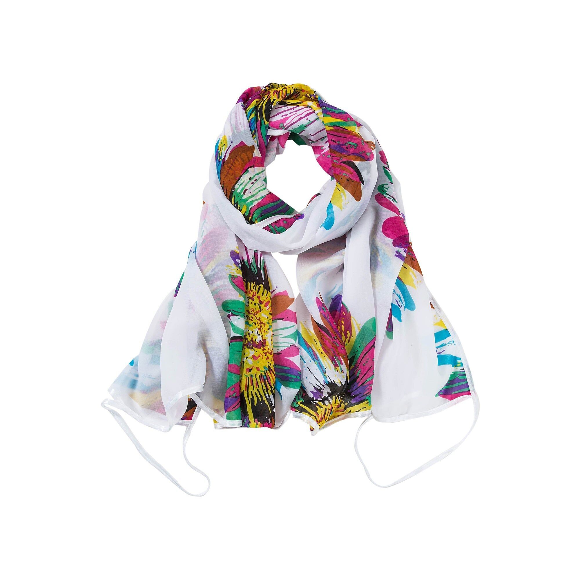 Flora White Marina Pareo in Seta