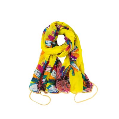 Flora Yellow Marina Silk Pareo