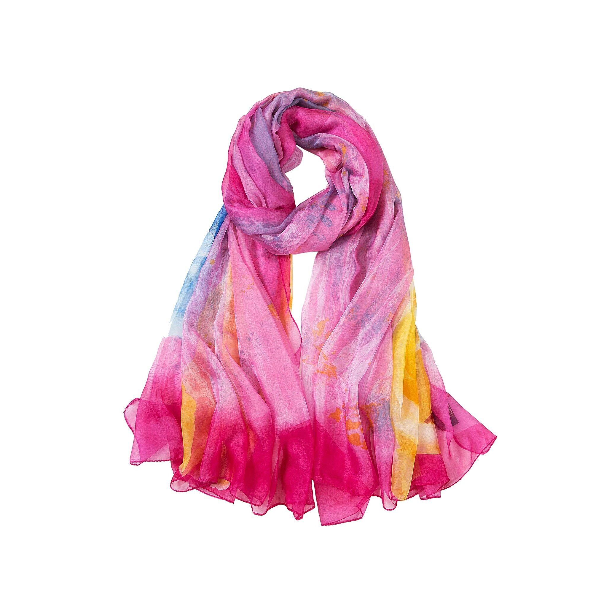 Pareo in seta rosa Flora