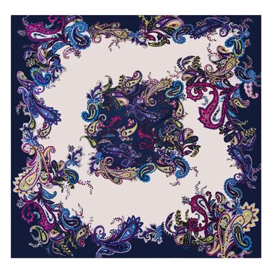 Large Silk Square Navy Pink Zoé