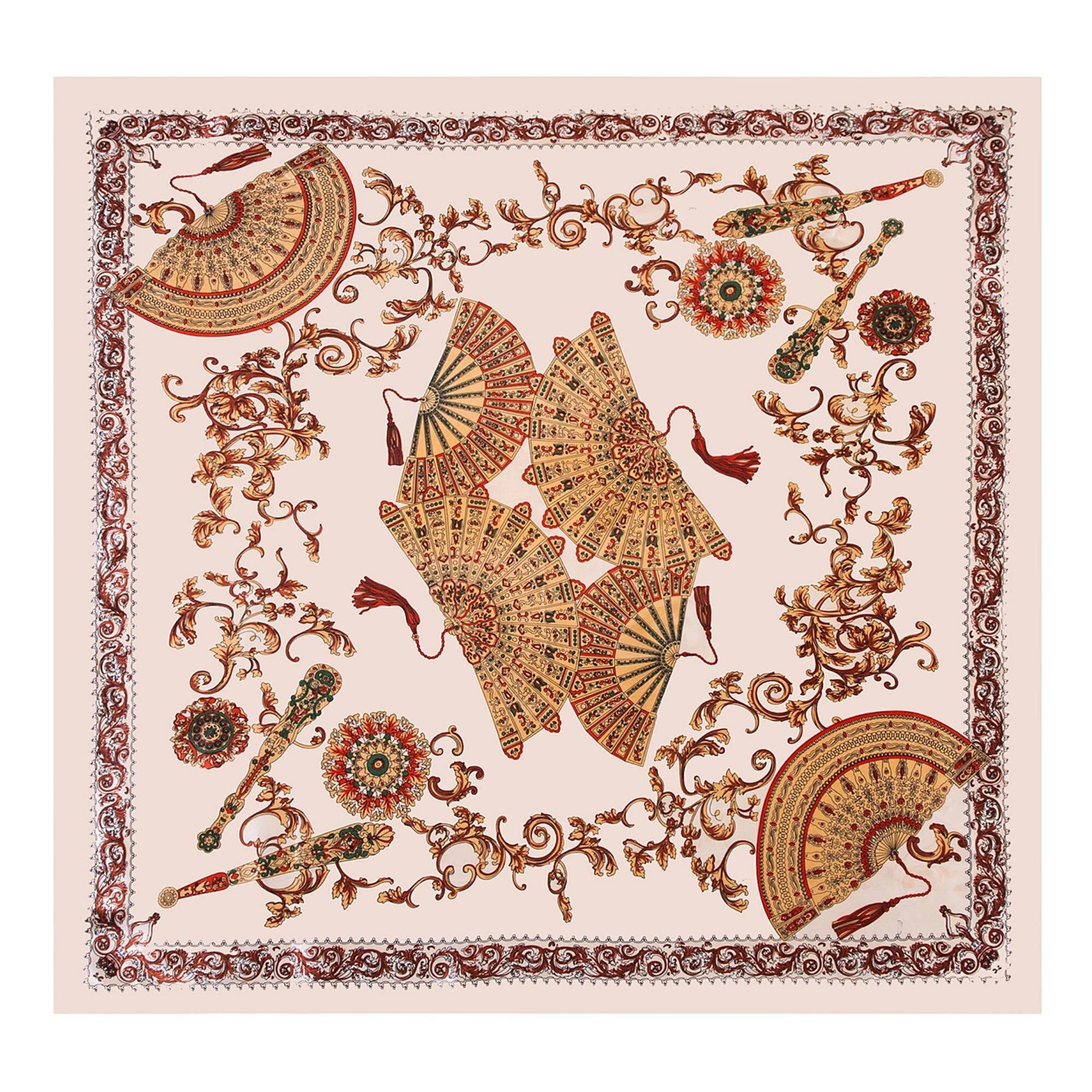 Zoé Sciarpa grande in seta marrone panna