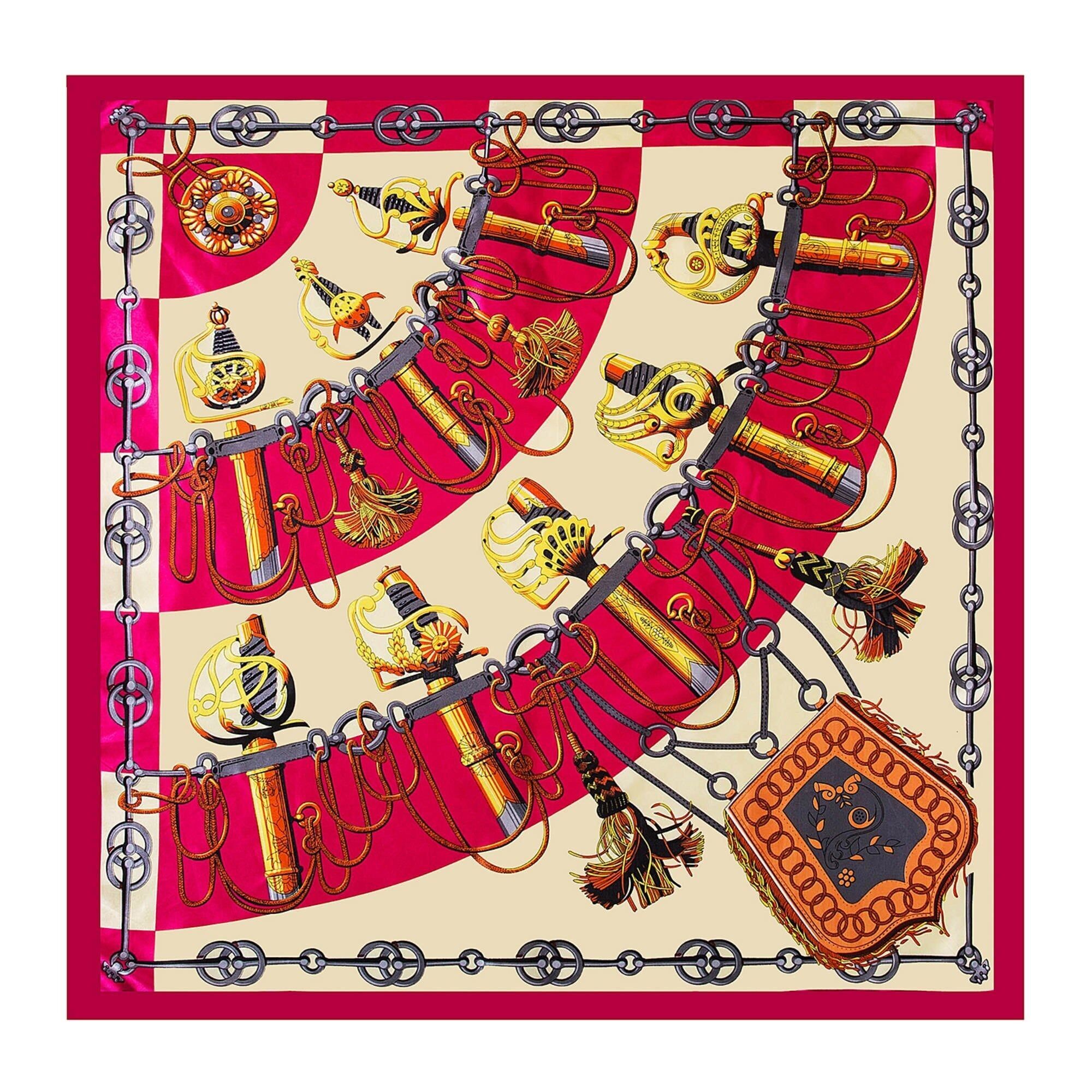 Zoé Sciarpa grande in seta fucsia panna