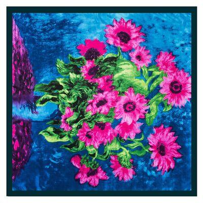 Zoé Flora Pink Large Silk Scarf