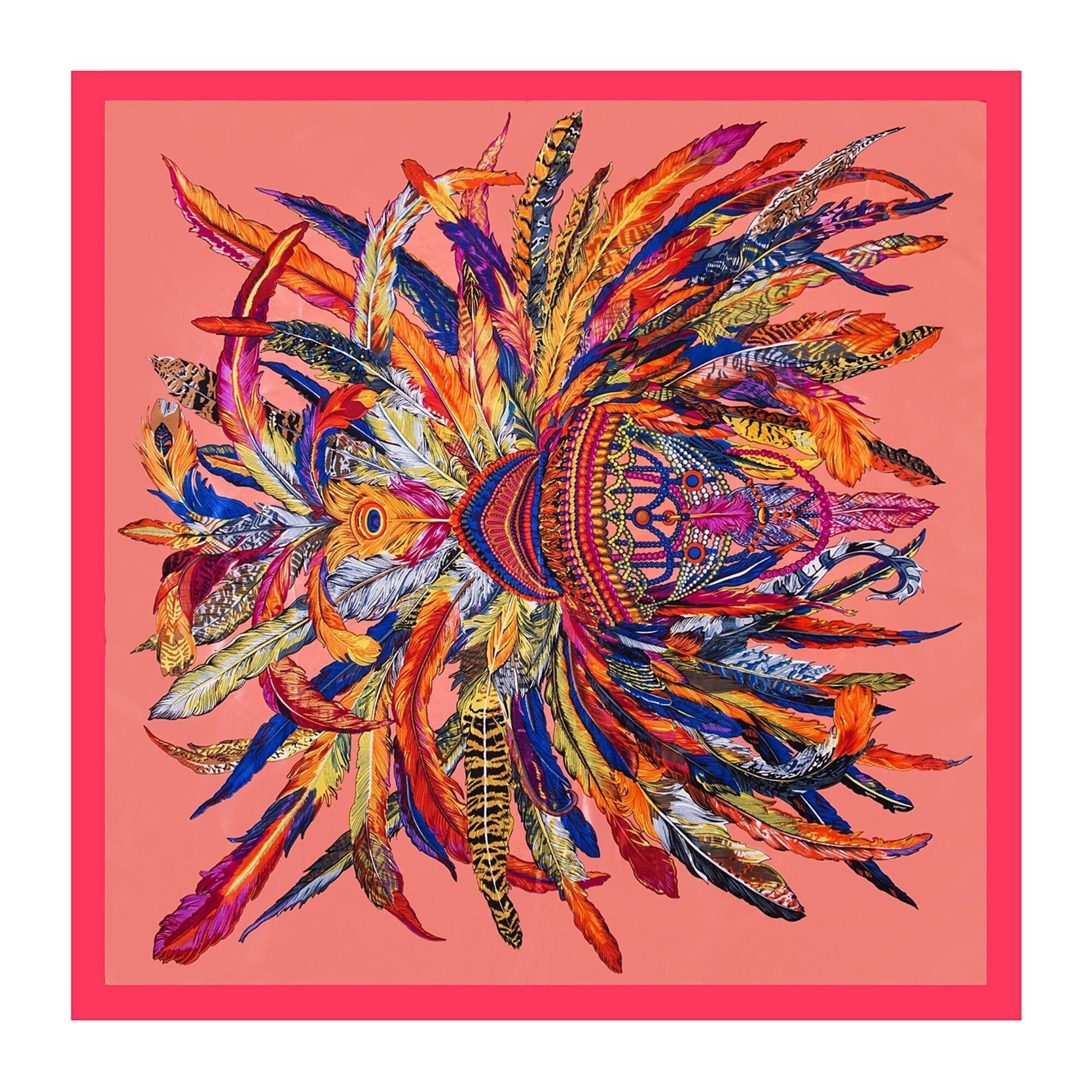 Zoé grande quadrato in seta arancione