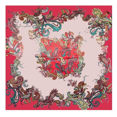 Large Red Zoé Silk Square
