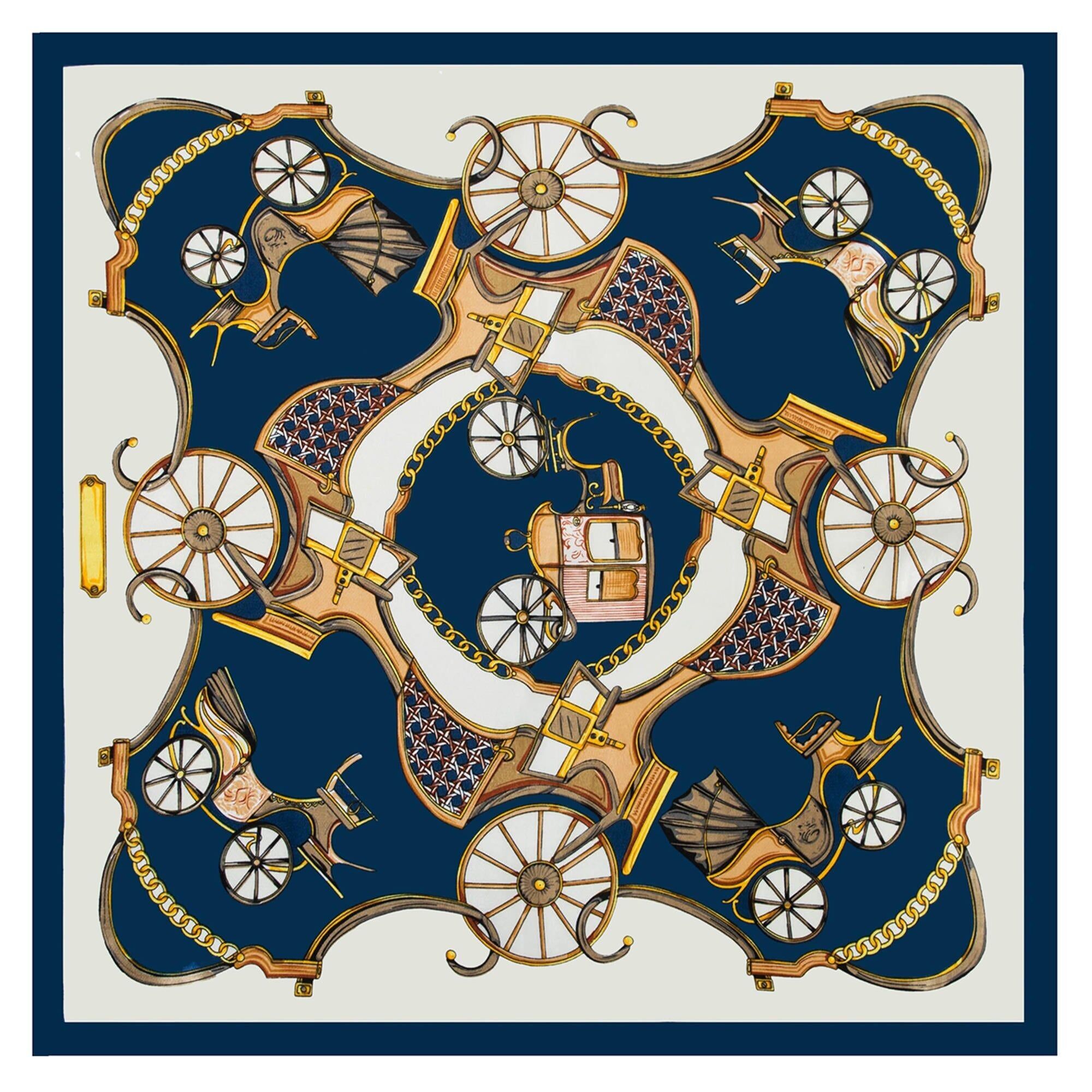 Sciarpa piccola in seta Cream Navy Cleo