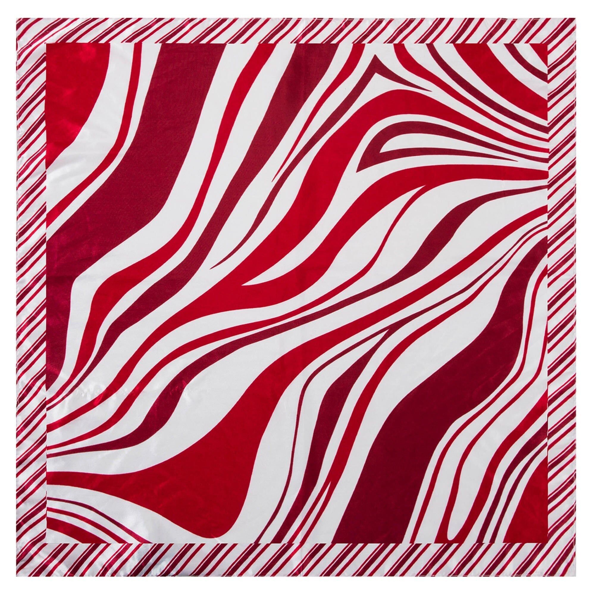 Petit carré de Soie Cream Red Cléo