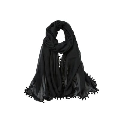 Elvia black cotton scarf