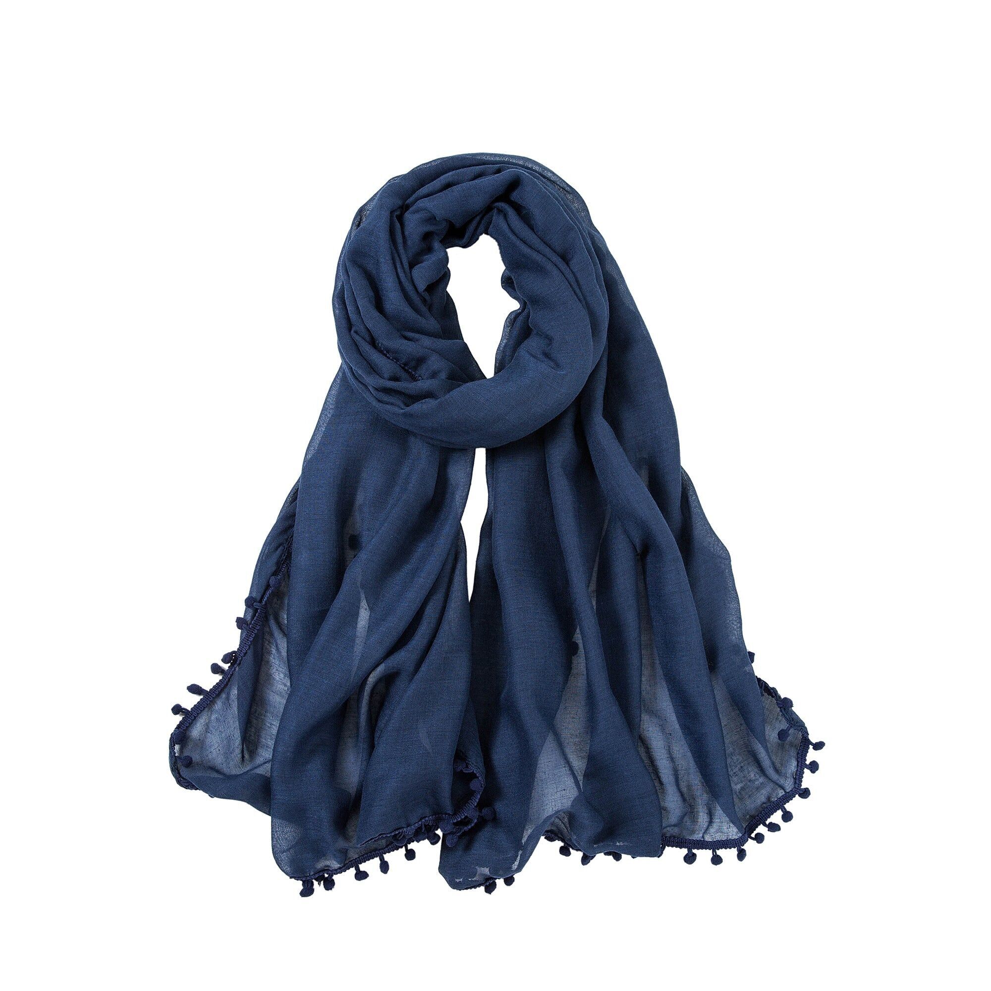 Sciarpa Elvia in cotone blu navy