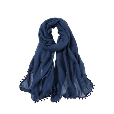 Elvia navy blue cotton scarf