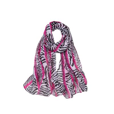 Voile de Soie Pink Leopard Véra