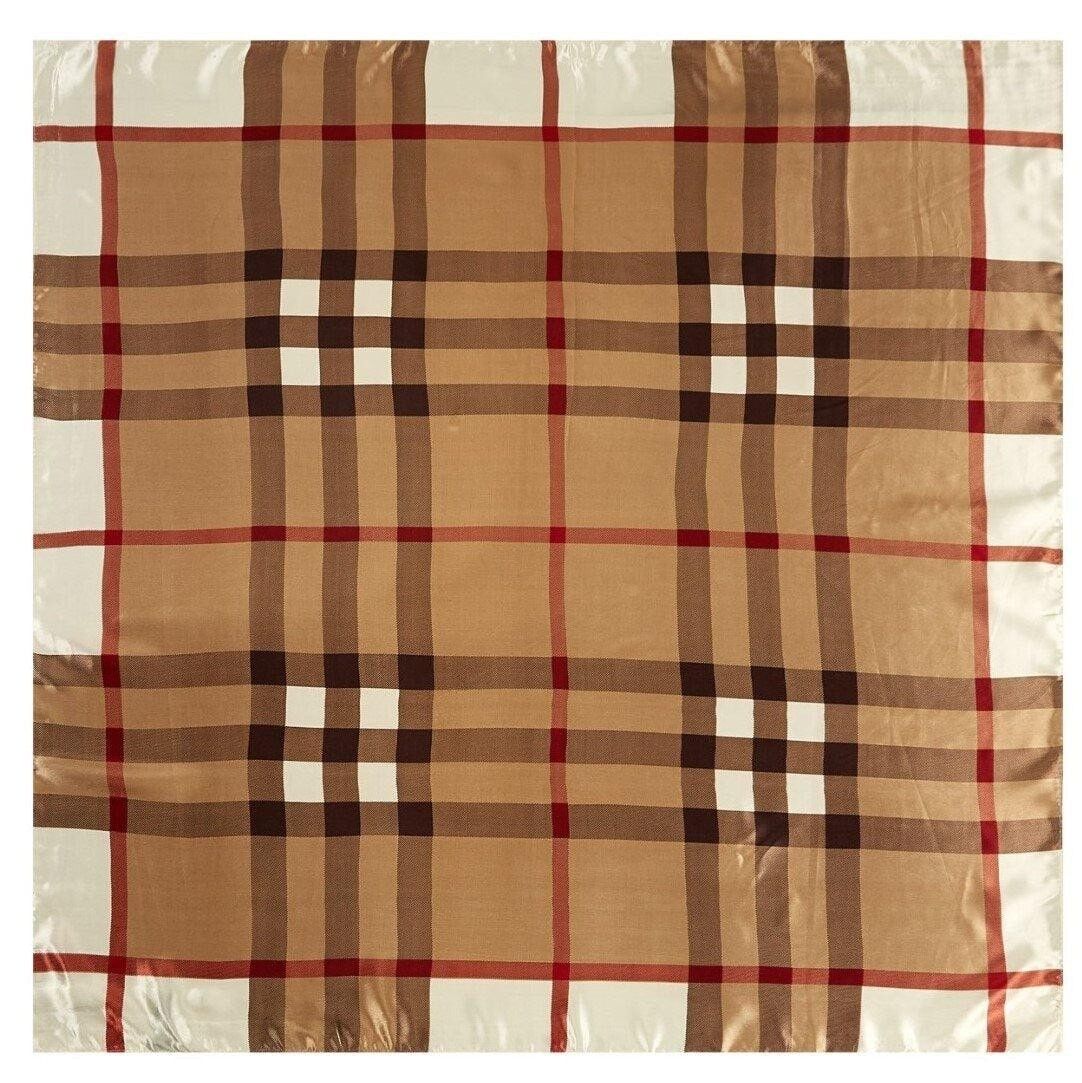 Zoé quadrato grande in seta scozzese beige