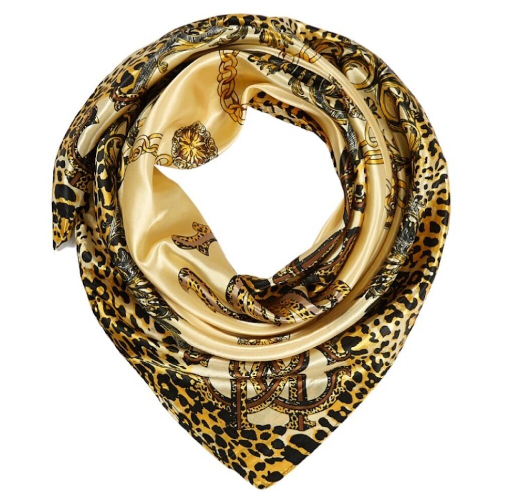 Grande quadrato in seta beige Zoé Roberto