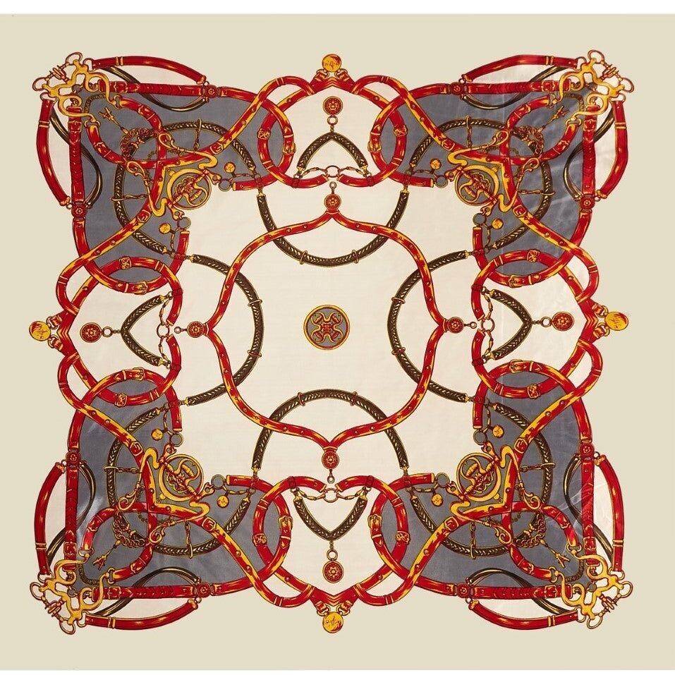 Sciarpa grande in seta Zoé White Heart