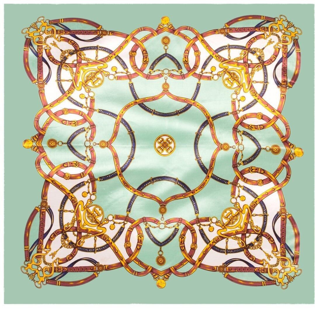 Sciarpa grande in seta con cuore verde Zoé