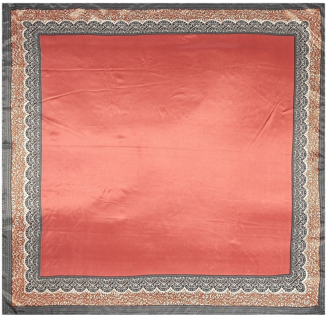 Bufanda grande de seda lisa chocolate Zoé