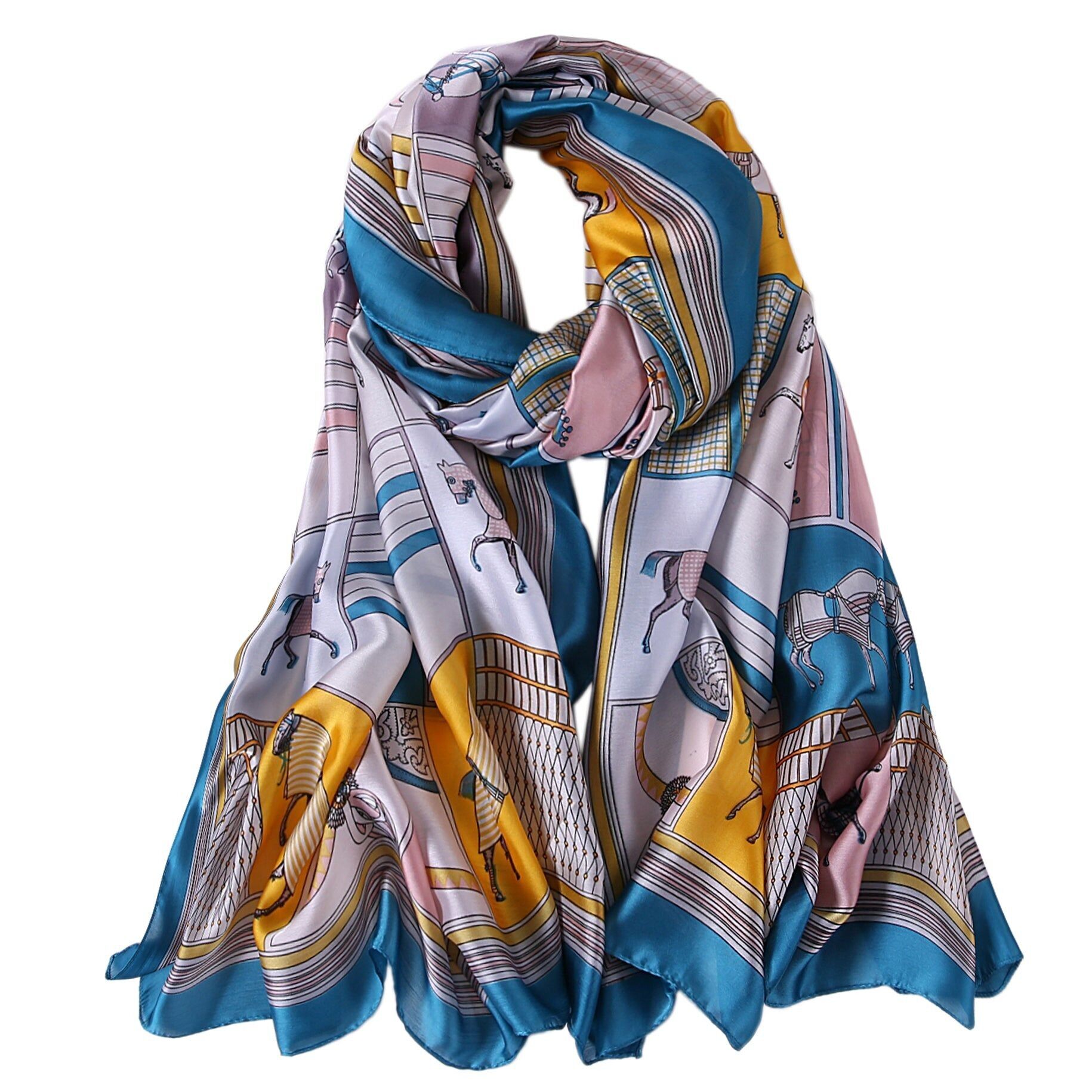 Estola de Seda Caballo Rosa