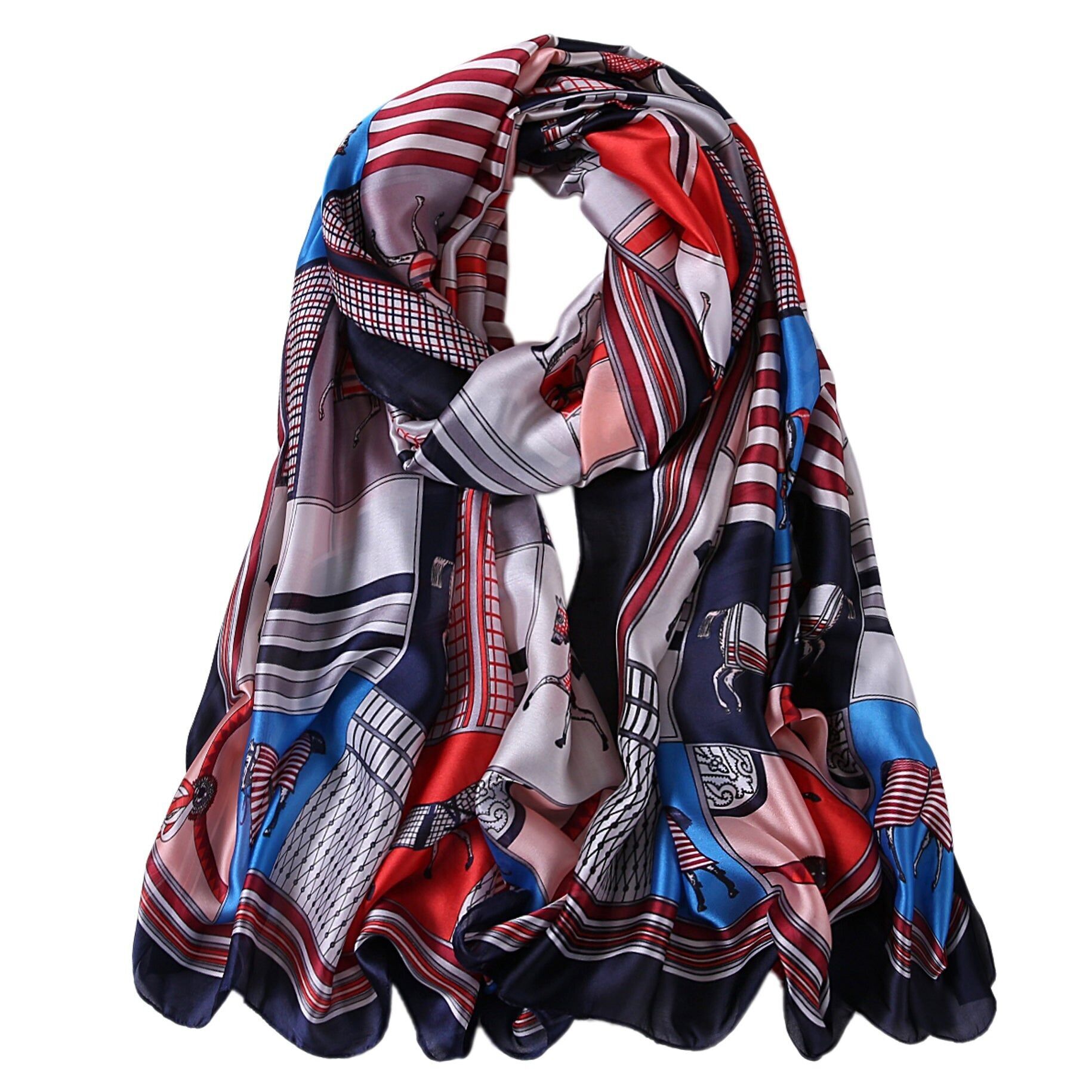 Estola de Seda Caballo Rojo