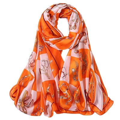 Orange Horse Gown Silk Stole