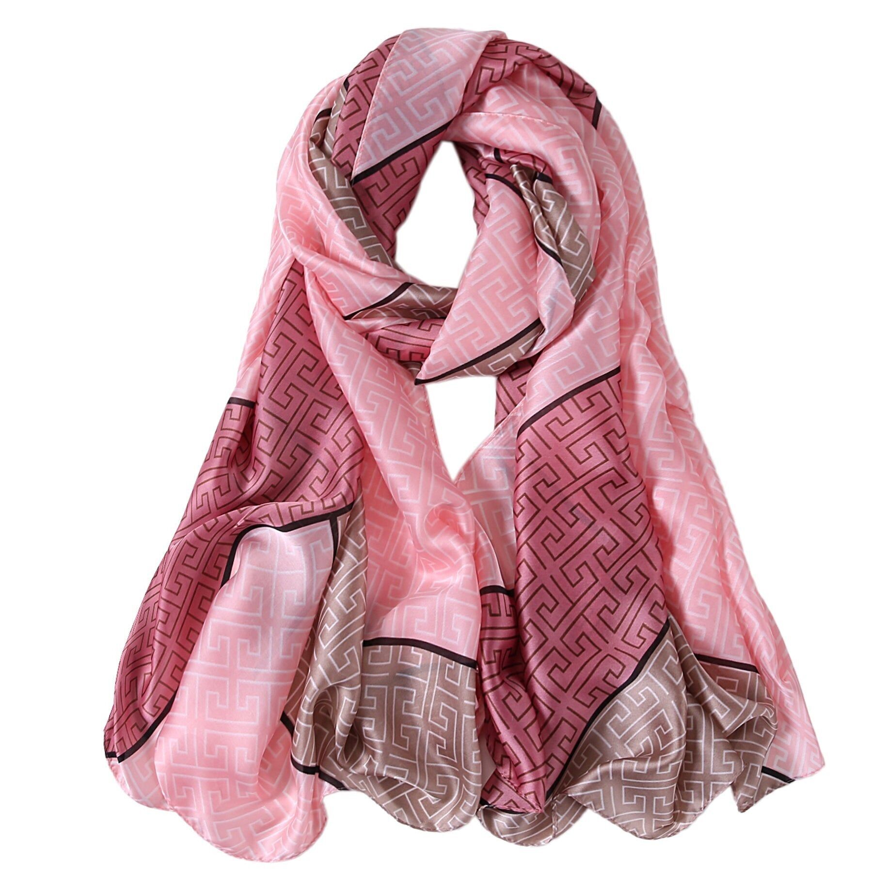 Estola De Seda Rosa Bestprint Doble F