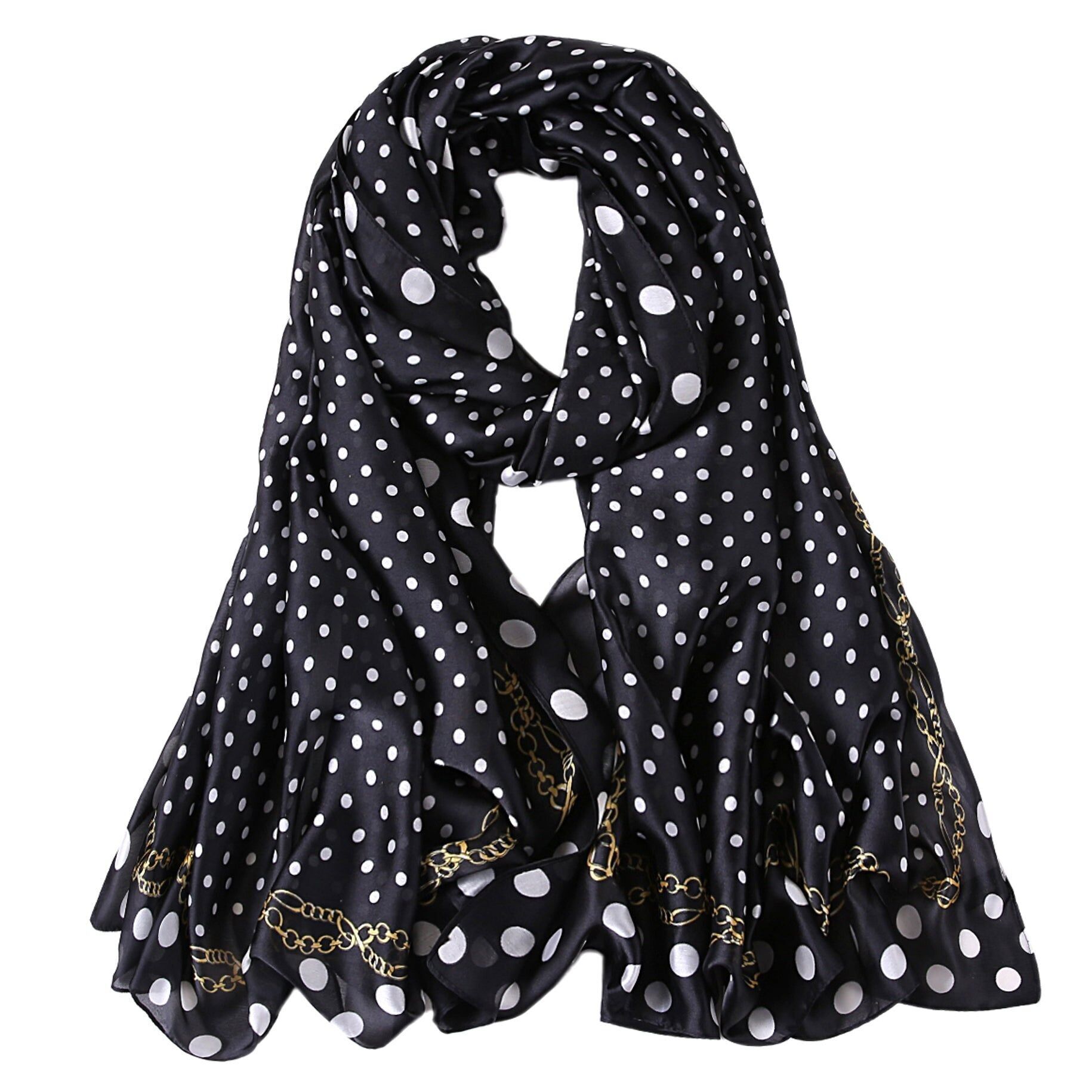 Estola de Seda Punto Negro