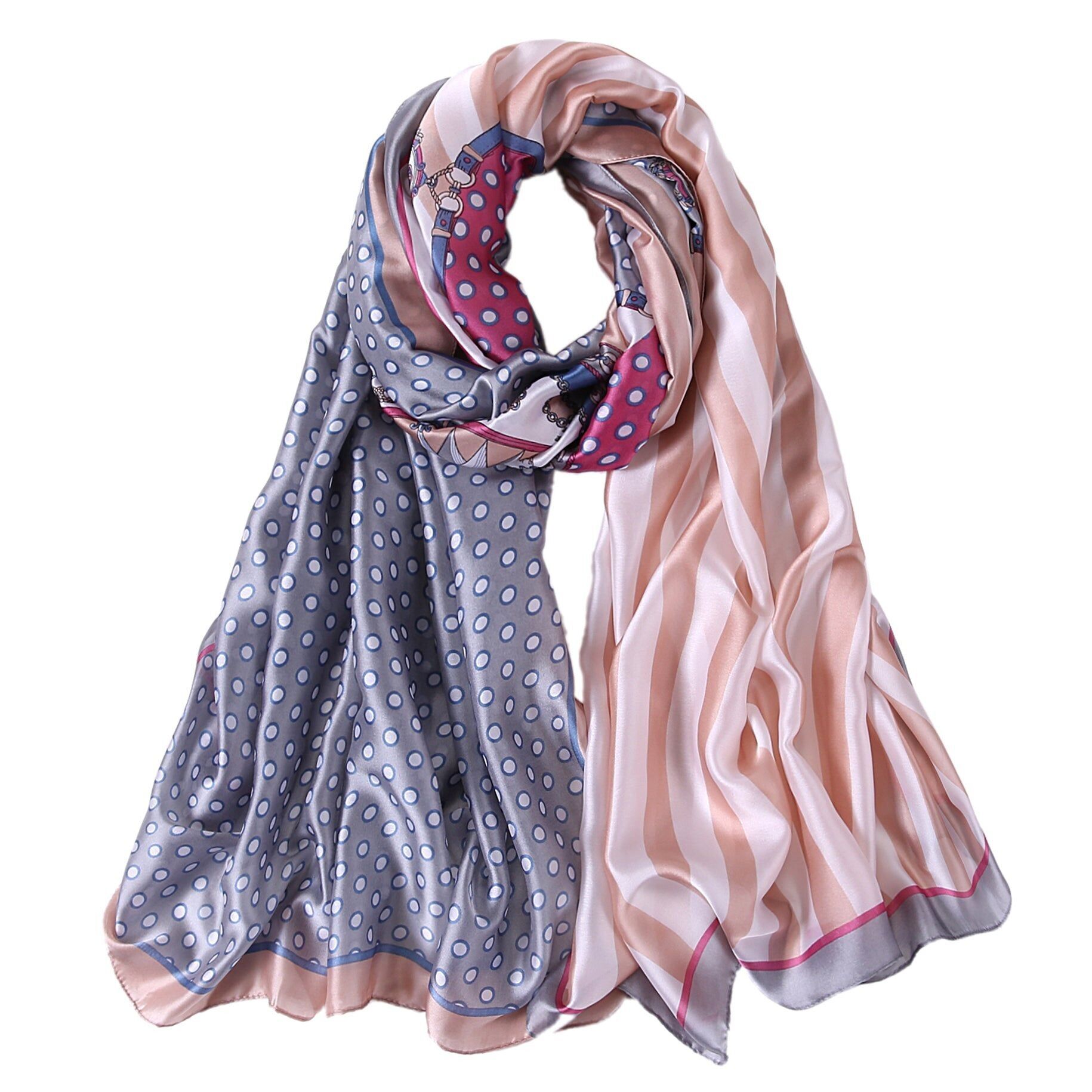 Estola de seda rosa pálido