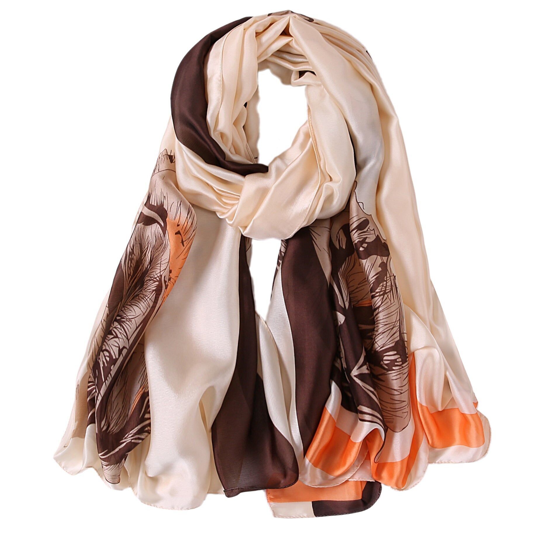 Estola de seda Lulu flor crema