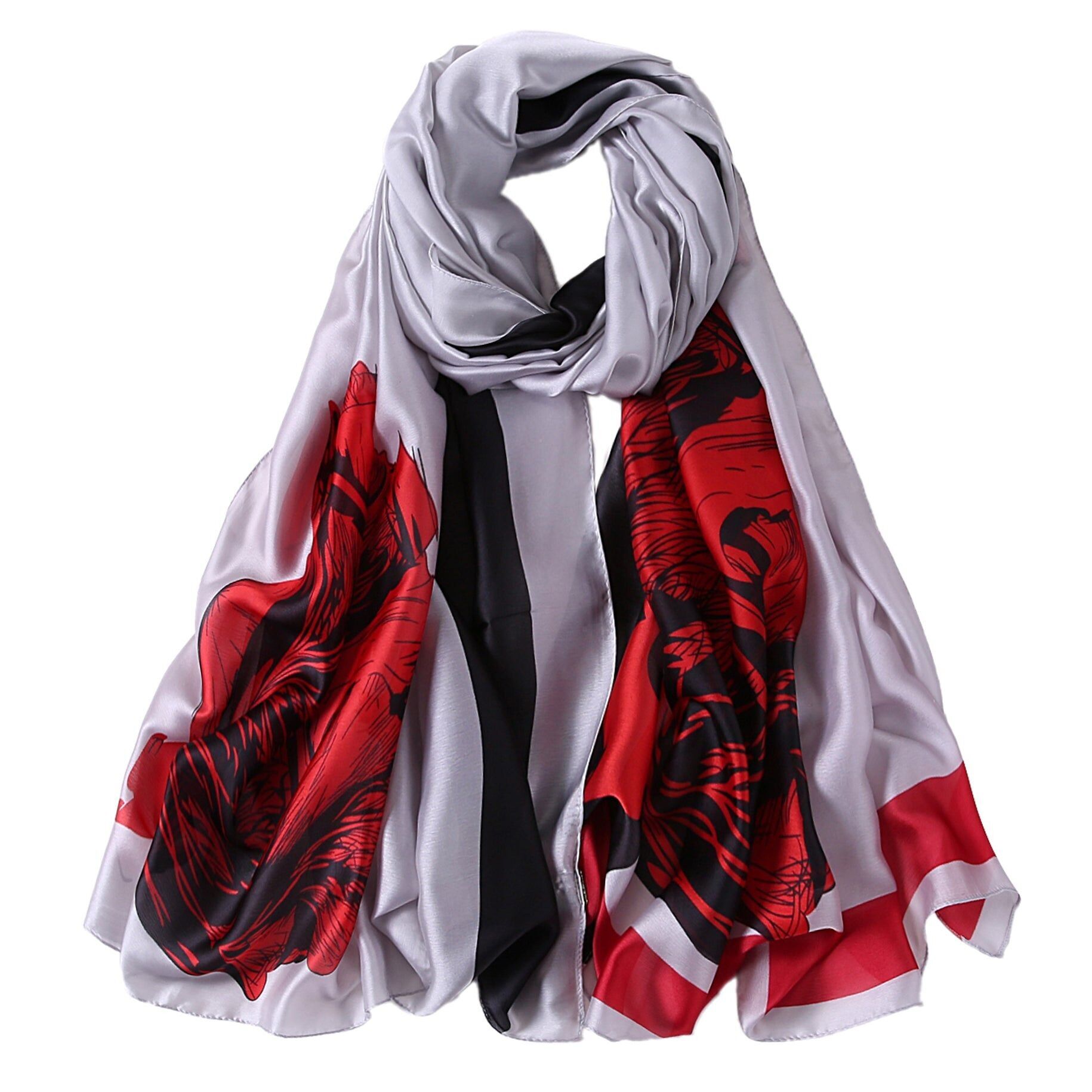 Estola de Seda Lulu Flor Roja